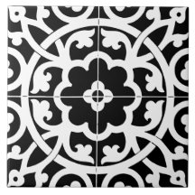 Classic Flower Line Art Floral Black & White