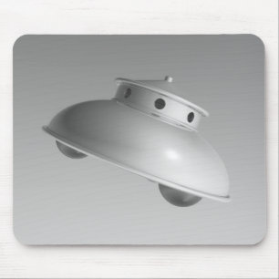 Classic Flying Saucer BW Mousepad