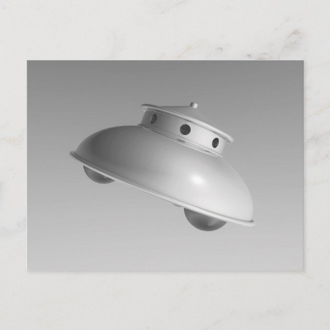 Classic Flying Saucer BW Postkarte (Vorderseite)
