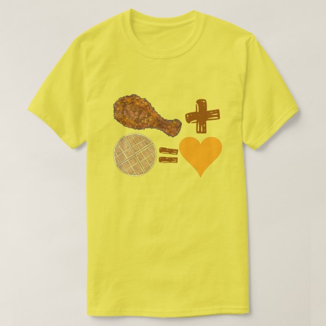 Classic Food Pair Chicken + Waffel = Liebe Herz T-Shirt (Design vorne)