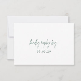 Classic Forest Green Elegante Wedding RSVP Karte