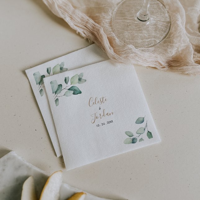 Classic Formal Green Blätter Wedding Napkins Serviette (Von Creator hochgeladen)