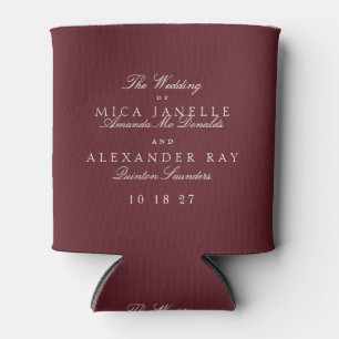 Classic Formal Maroon Burgundy White Wedding Gesch Dosenkühler