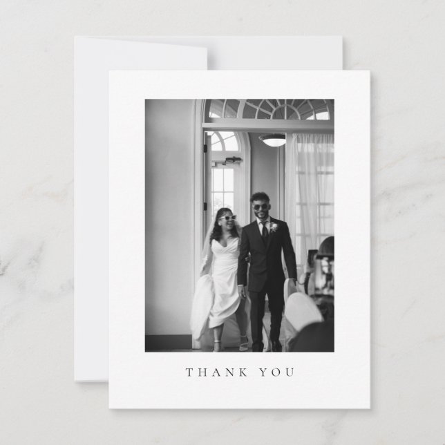 Classic Formal Wedding Photo Thank You Card Dankeskarte (Vorderseite)