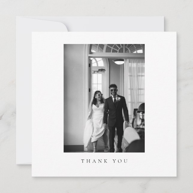 Classic Formal Wedding Photo Thank You Card Dankeskarte (Vorderseite)