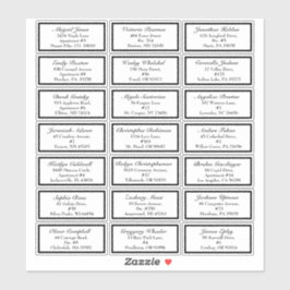 Classic formale Black Wedding Small Guest Address Aufkleber