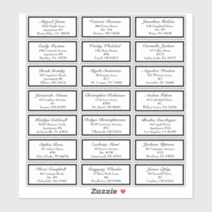 Classic formale Black Wedding Small Guest Address Aufkleber