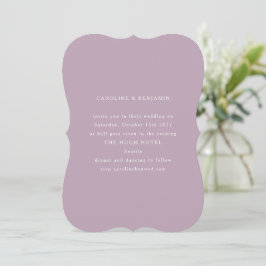 Classic formale Dusty Lilac Unique Form Wedding Einladung