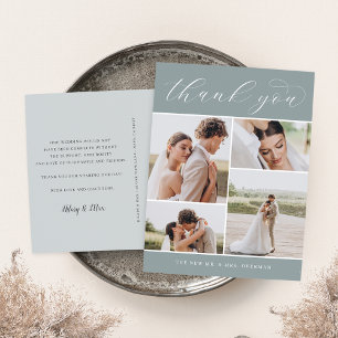 Classic Four Multi Foto Wedding Vielen Dank Postkarte