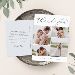 Classic Four Multi Foto Wedding Vielen Dank Postkarte