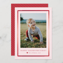 Classic Frame Portrait Foto Valentine's Day Card