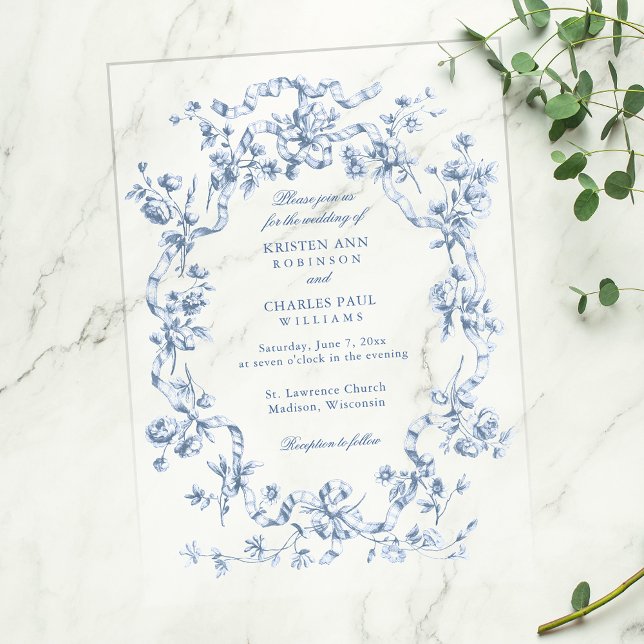 Classic French Blue Flowers & Ribbons Wedding (Von Creator hochgeladen)