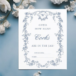 Classic French Blue "Guess How many" Bridal Game