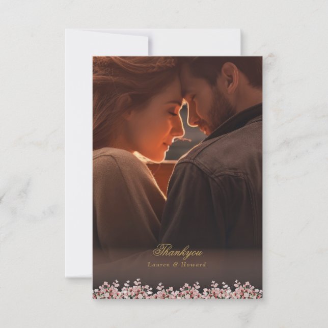 classic french floral garden chateau wedding dankeskarte (Vorderseite)