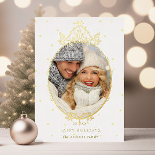 Classic French Frame Weihnachts-Foto Gold Folien Feiertagskarte