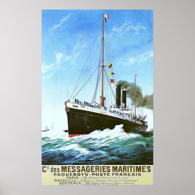 CLASSIC FRENCH MERCHANT STEAMER POSTER (Vorne)