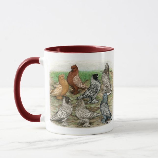 Classic Frill Pigeons Laced Blondinettes Tasse (Links)