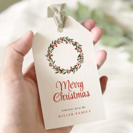 Classic Frohe Weihnachtsfeier Wreath Geschenkanhänger