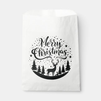 Classic Frory Christmas Deer and Tree Design Art Geschenktütchen