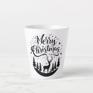 Classic Frory Christmas Deer and Tree Design Art Milchtasse