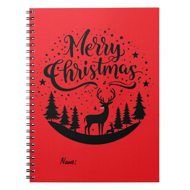 Classic Frory Christmas Deer and Tree Design Art Notizblock (Vorderseite)