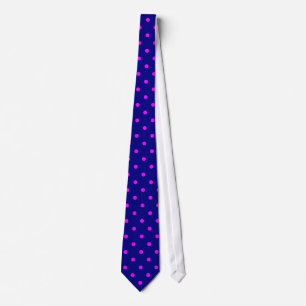 Classic Fuchsia Polka Dots on Navy Krawatte
