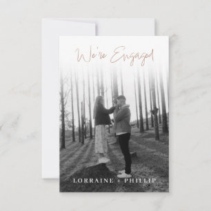 Classic Full Foto Wir sind Verlobt weiße Farbe Einladung