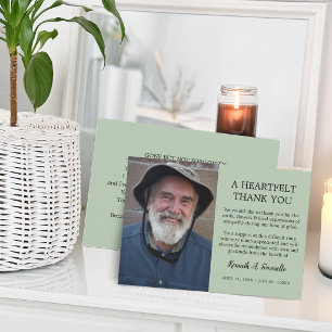 Classic Funeral Heartfelt Foto Dankeskarte