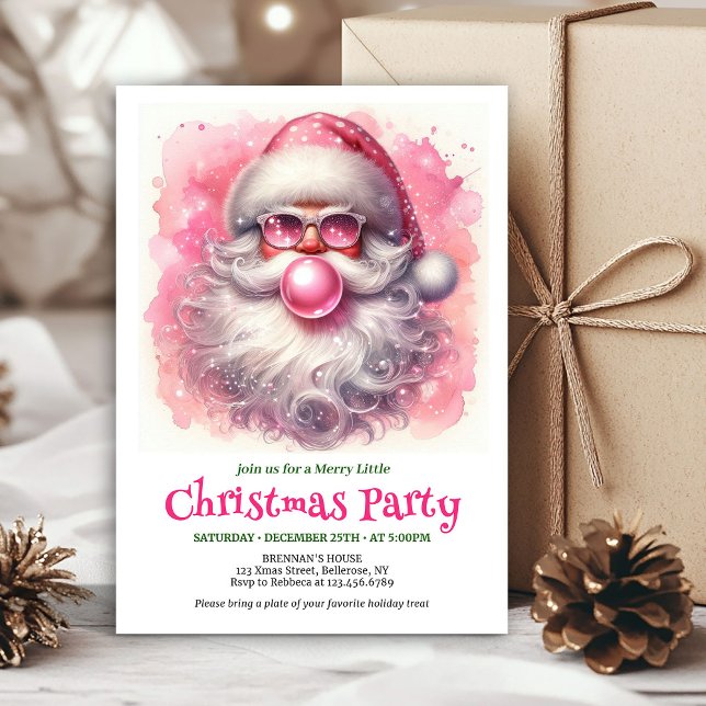 Classic Funny Santa With Sunglasses Christmas  Einladung (Classic Funny Santa With Sunglasses Christmas Invitation

)