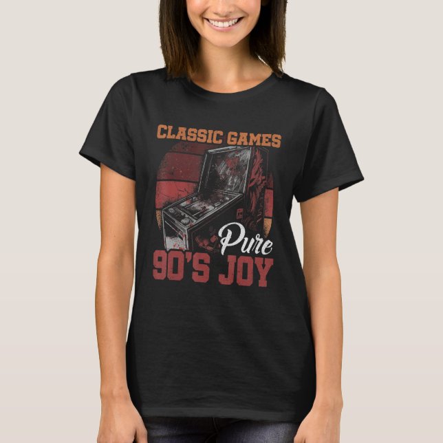 Classic Games Pure 90s Joy Retro Gamer Nostalgia T-Shirt (Vorderseite)