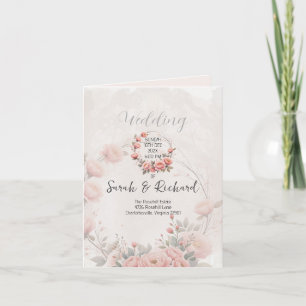 Classic Garden Bright White Folded Wedding Program Dankeskarte