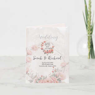 Classic Garden Bright White Folded Wedding Program Dankeskarte