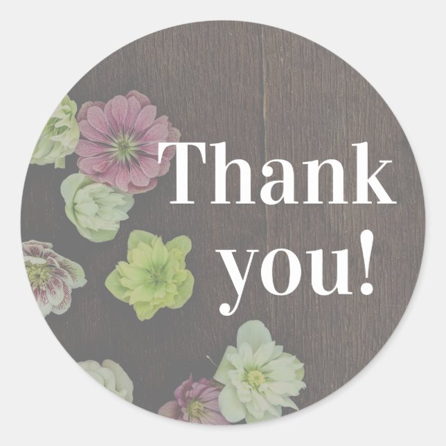 CLASSIC Garden Hellebore Runder Aufkleber (Vorderseite)