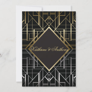 Classic Gatsby Deko Wedding Invitation G2 Einladung
