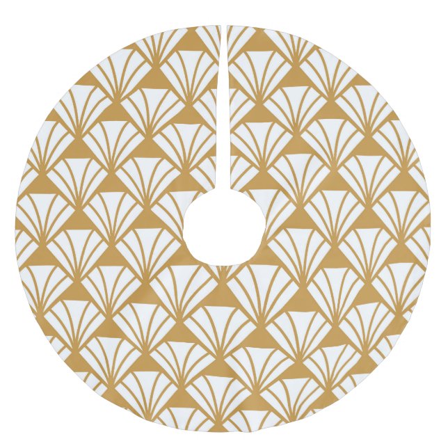 Classic Geometric: Art Deco Elegance. Polyester Weihnachtsbaumdecke (Vorderseite)