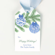 Classic Ginger Jar Ornaments Happy Holidays