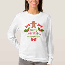 Classic Gingerbread Christmas Long Sleeve USA T-Shirt