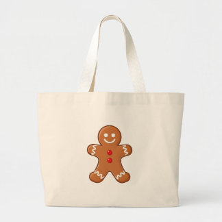 Classic Gingerbread Man Christmas Tote Bag Jumbo Stoffbeutel