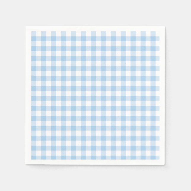 Classic Gingham Baby Blue Serviette (Vorderseite)