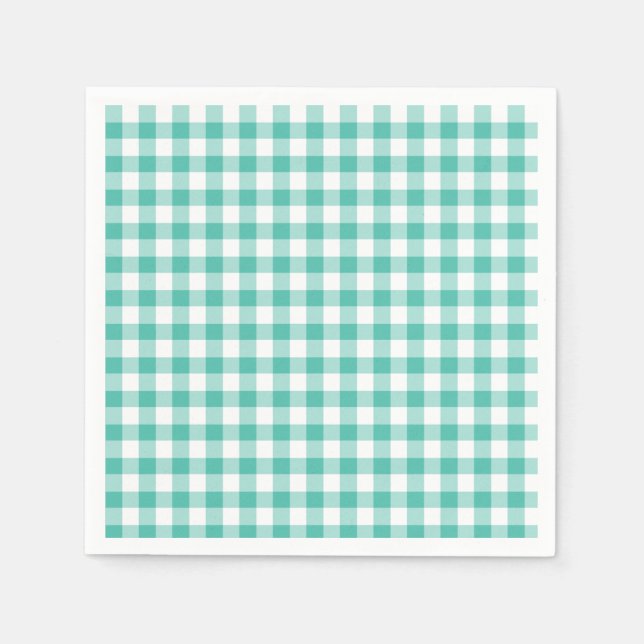 Classic Gingham Bluegrass Green Serviette (Vorderseite)