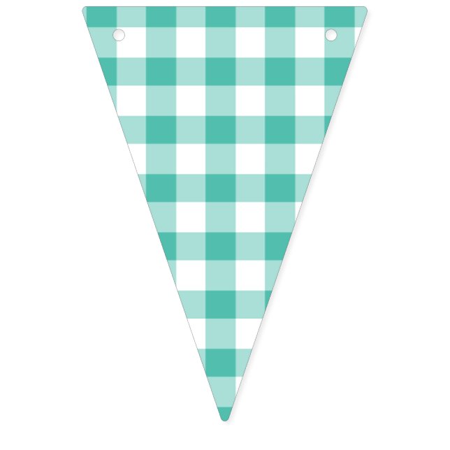 Classic Gingham Bluegrass Green Wimpelkette (Erste Fahne)