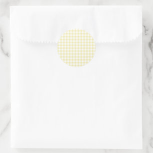 Classic Gingham Butter Yellow Runder Aufkleber