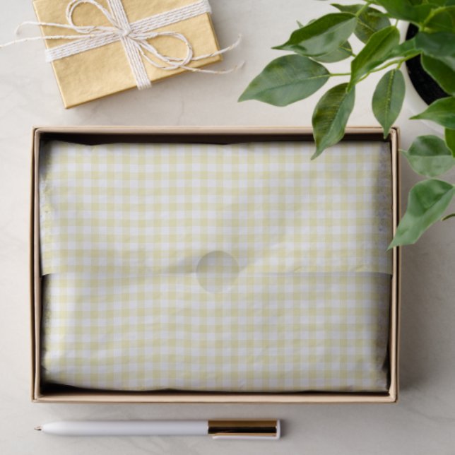 Classic Gingham Butter Yellow Seidenpapier (Geschenk)