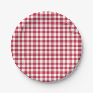 Classic Gingham Cherry Red Pappteller