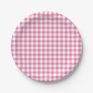Classic Gingham Fuchsia Pappteller