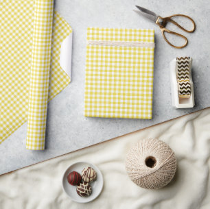 Classic Gingham Golden Yellow Geschenkpapier