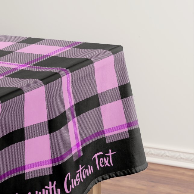 Classic Gingham Hot Pink Black Kariert Tartan Tischdecke (Beispiel)