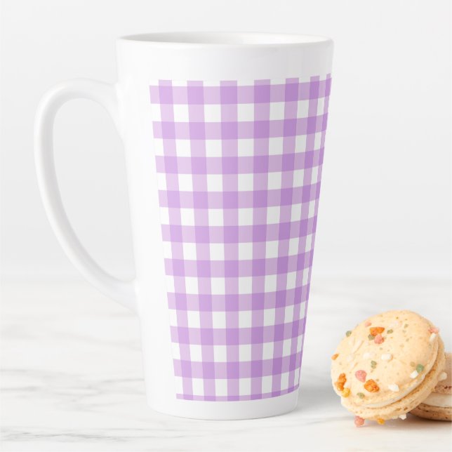 Classic Gingham Karo Kariert Pattern Lilac Milchtasse (Beispiel)