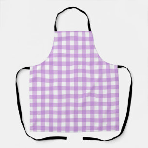 Classic Gingham Karo Kariert Pattern Lilac Schürze