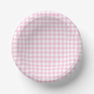 Classic Gingham Light Pink Pappteller